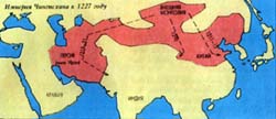 Империя Чингисхана в 1227 году